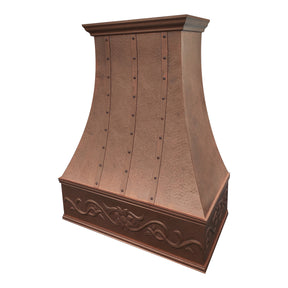 Fobest Vintage Copper Kitchen Vent Hood with Floral Embossing FCP-308