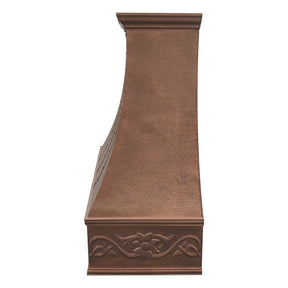 Fobest Vintage Copper Kitchen Vent Hood with Floral Embossing FCP-308