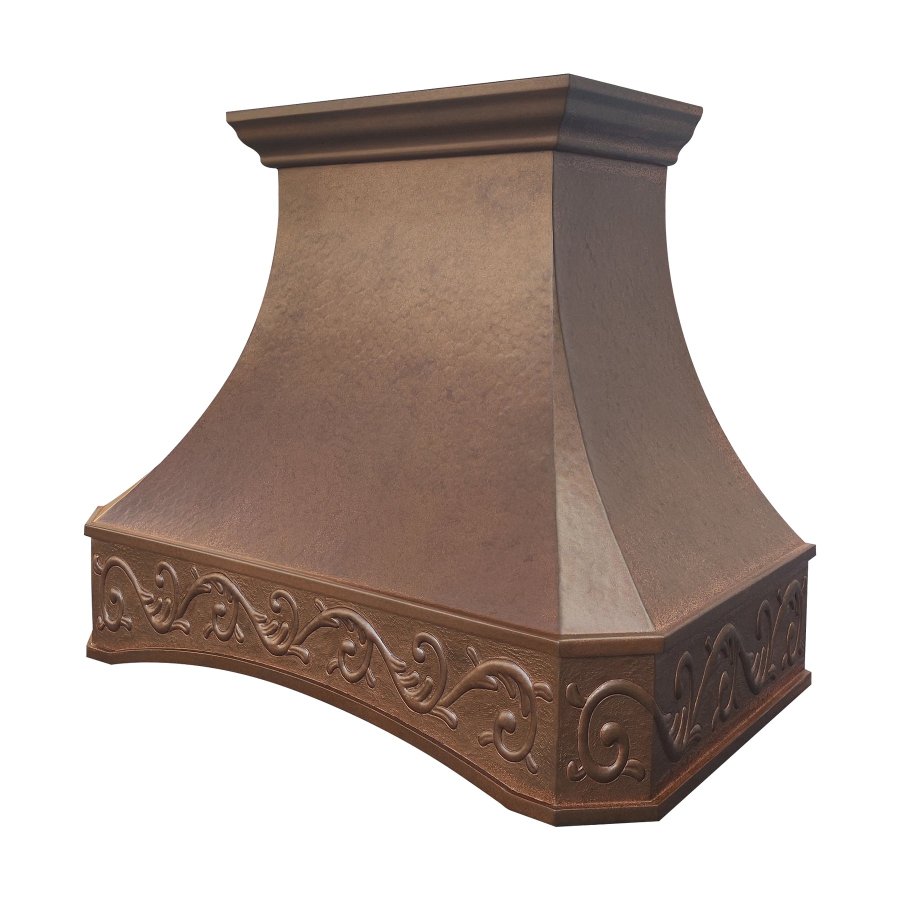 Fobest Vintage Copper Range Hood with Arched Design Napa Farmhouse Style FCP-314