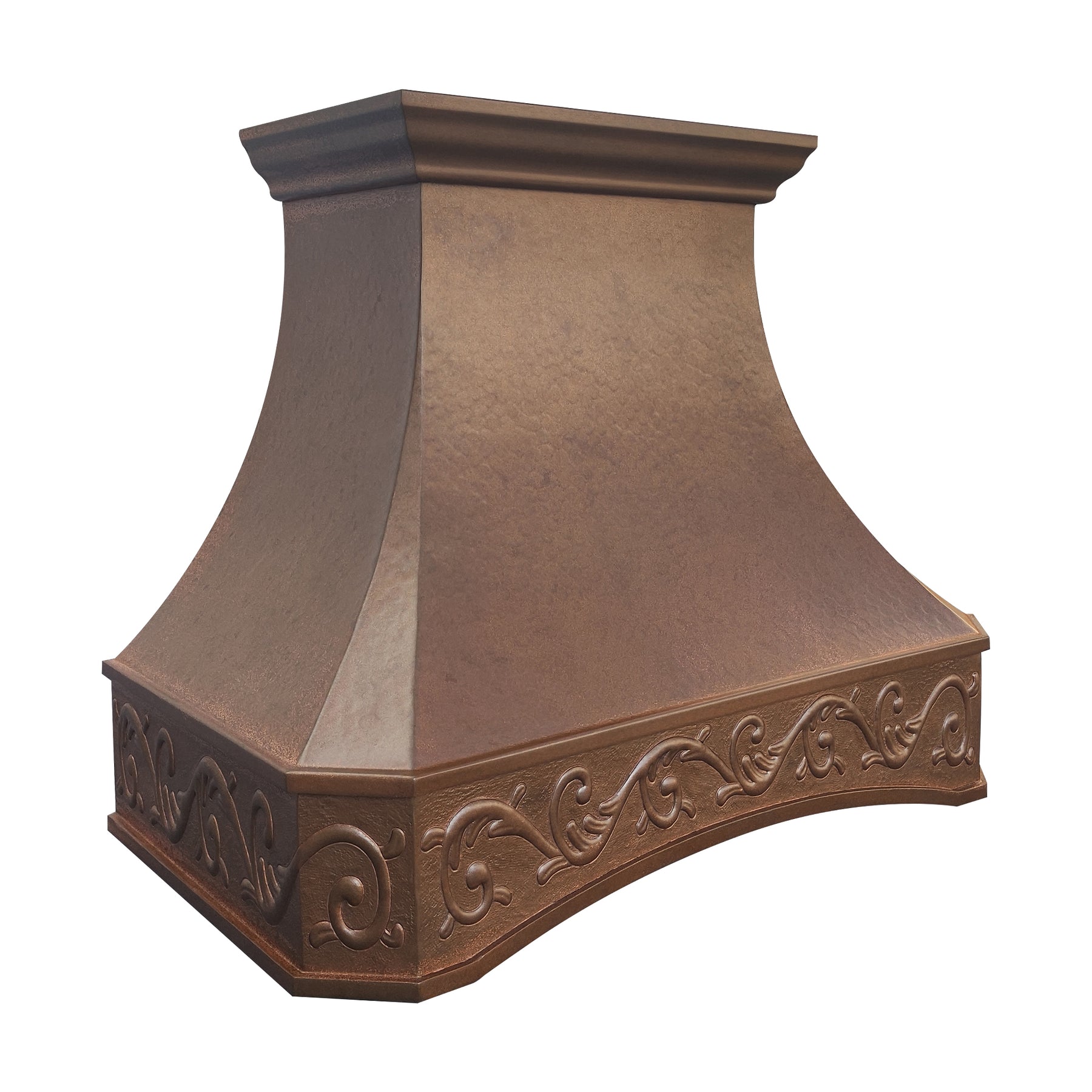 Fobest Vintage Copper Range Hood with Arched Design Napa Farmhouse Style FCP-314