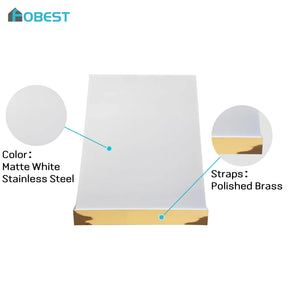Fobest White Custom Kitchen Hood with polished brass accent FSS-176