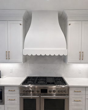 Fobest White Custom Range Hood Stainless Steel Scalloped Edge FSS-456
