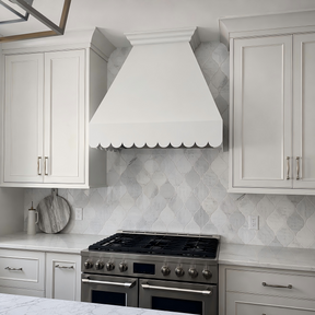 Fobest White Kitchen Range Hood with Scalloped Edge FSS-409
