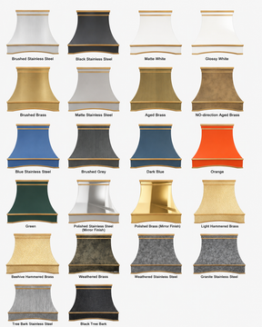 Fobest White Range Hood with Arched Design and Brass Trim FSS-403