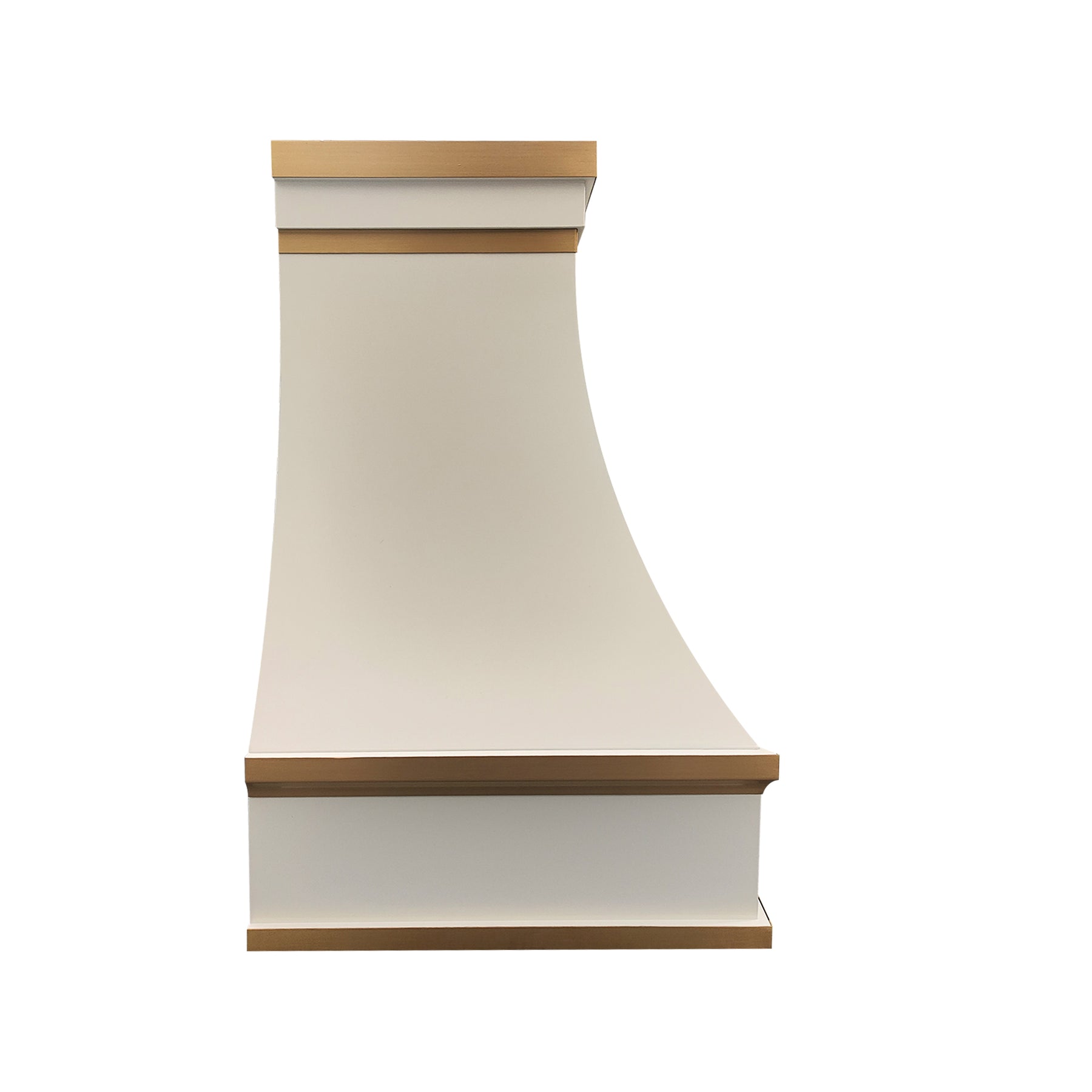 Fobest White Range Hood with Arched Design and Brass Trim FSS-403