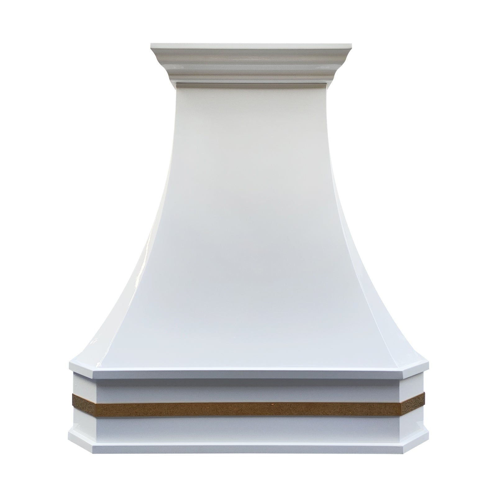 Fobest Glossy White Stainless Steel Custom Range Hoods with Brass Accent FSS-535