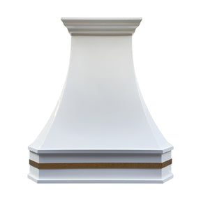 Fobest Glossy White Stainless Steel Custom Range Hoods with Brass Accent FSS-535