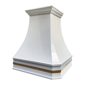 Fobest Glossy White Stainless Steel Custom Range Hoods with Brass Accent FSS-535