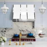 Fobest White Stainless Steel Custom Range Hood with Pot Rail FSS-474