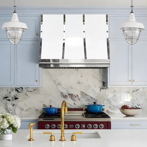 Fobest White Stainless Steel Custom Range Hood with Pot Rail FSS-474