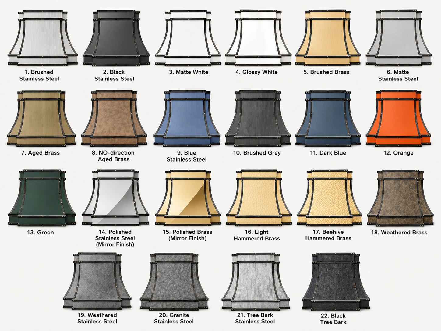 Fobest White Stainless Steel Range Hood Grey Straps FSS-375
