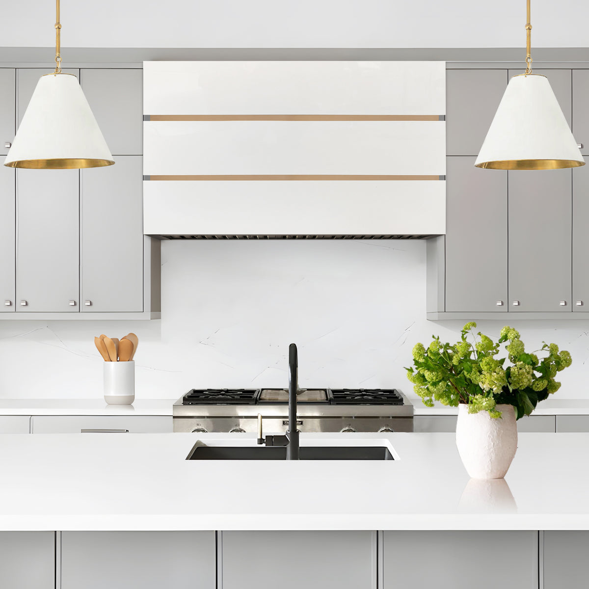 Fobest White & Brass Box Custom Range Hood Stainless Steel FSS-475