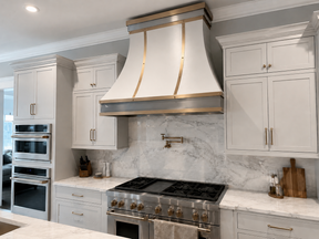Fobest White and Brass Kitchen Range Hood FSS-421