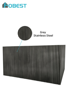 Fobest Grey Fluted Metal Range Hood Stainless Steel FSS-481