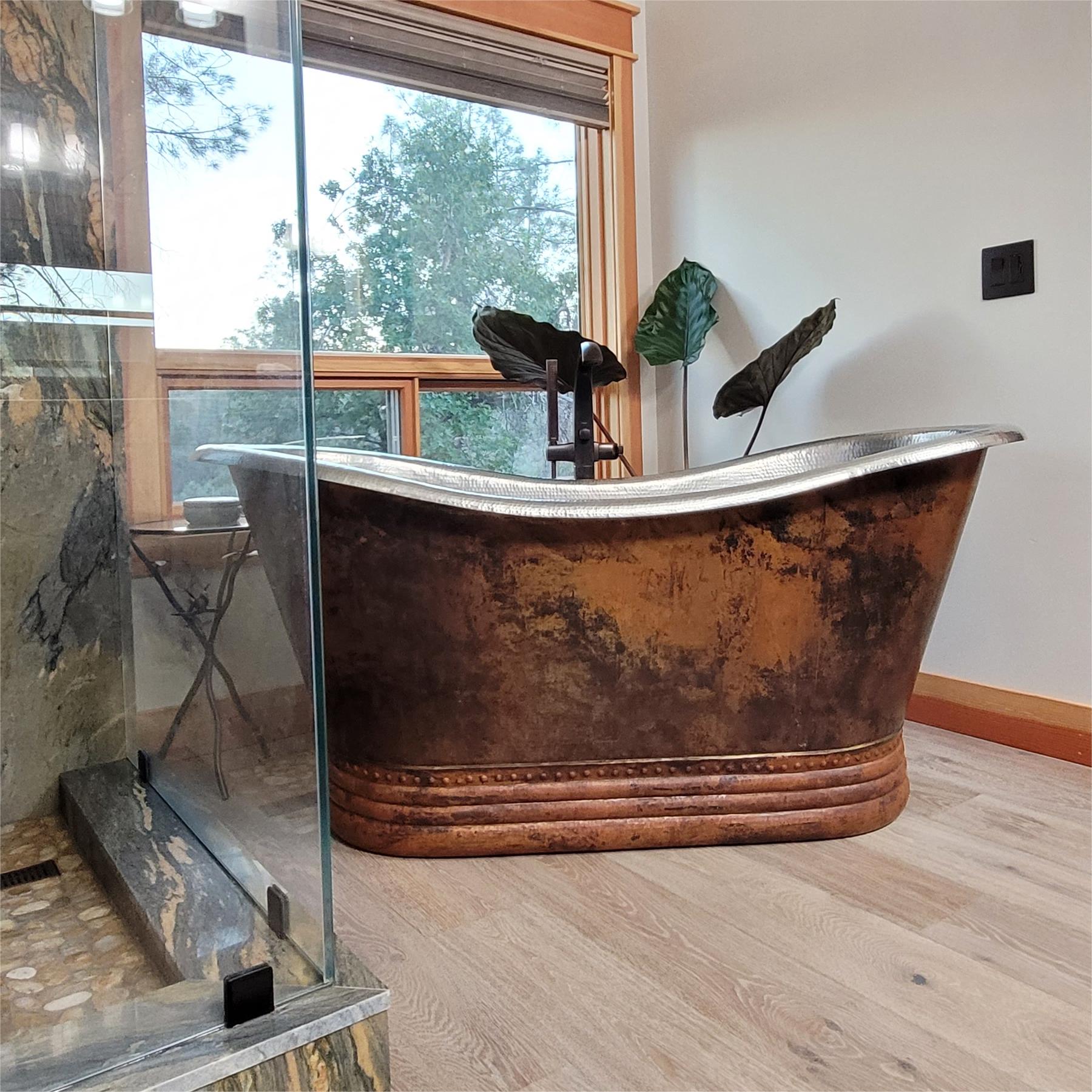 Fobest custom fired copper bathtub 