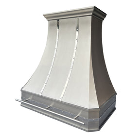 Fobest Custom Handcrafted Brushed Stainless Steel Range Hood with straps in kitchen FSS-6 - hood model