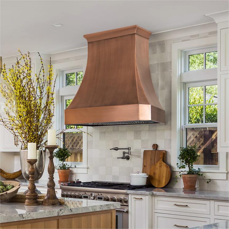 Vintage copper range on sale hood