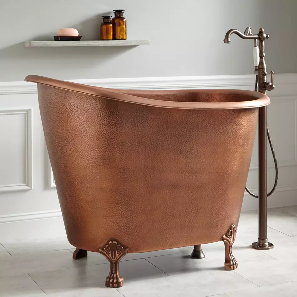 Fobest Handmade Double-Slipper Custom Antique Copper Bathtub with Clawfoot FBT-16