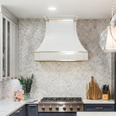 Fobest Instock Custom White Stainless Steel Range Hood FSS-246 (48"W x 39"H x 21"D)