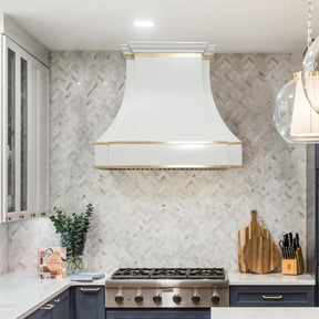 Fobest Instock Custom White Stainless Steel Range Hood FSS-246 (48"W x 39"H x 21"D)