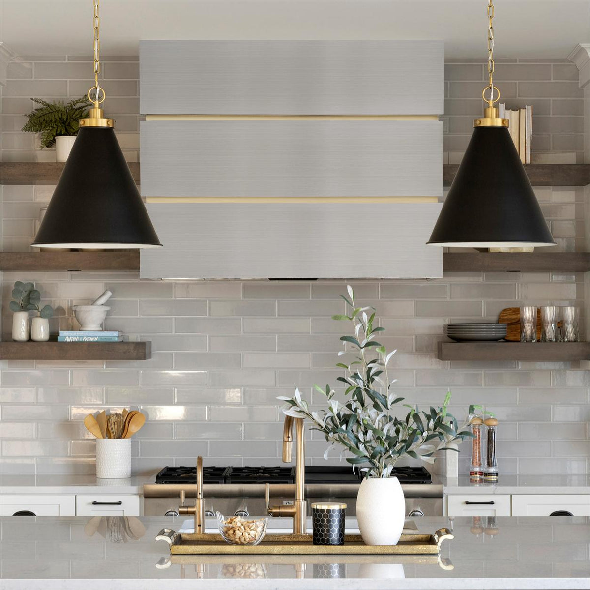 Fobest Instock Brass Range Hood with Trim Design FSS-68  (36"W x 24"D x 27"H)