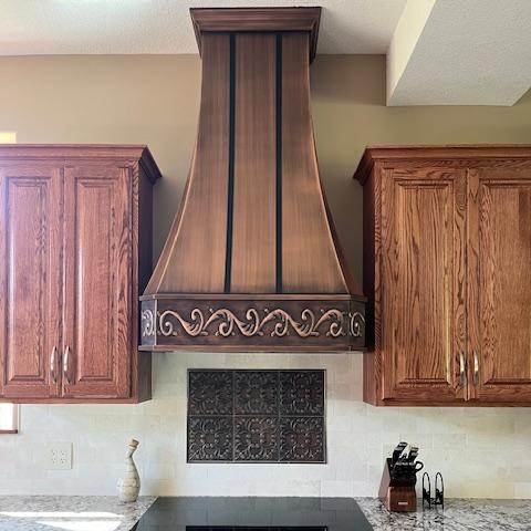 Fobest Antique Copper Range Hood with Dark Straps FCP-34
