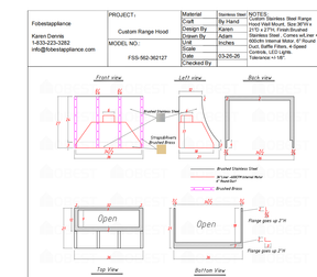 Fobest Custom Range Hood-FSS-562 Custom Link for Sarah