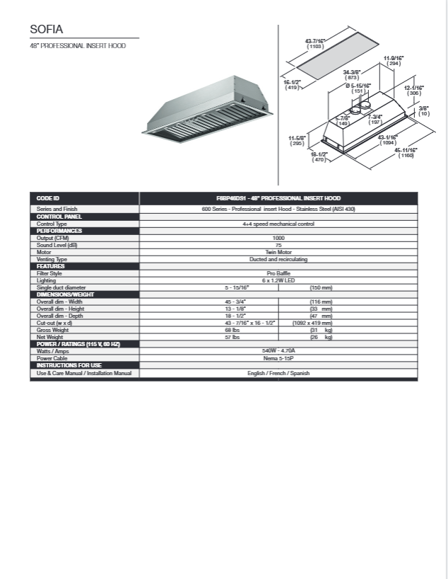 FOBEST Custom Range Hood-FSS-132 Custom Range Hood for Haley