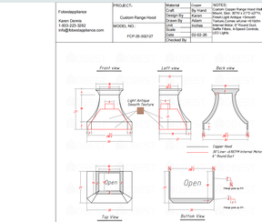 FOBEST Custom Range Hood-FCP-35 Custom Link for Paul