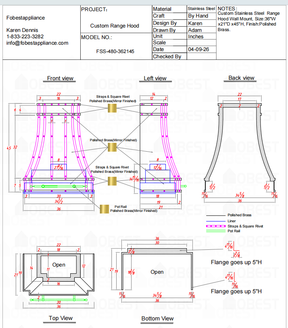Fobest Custom Range Hood-FSS- 480 Custom Link for Paul