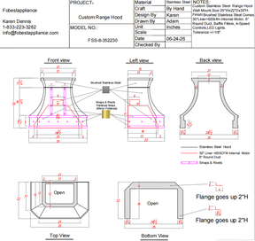 Fobest Custom Range Hood-Custom Link for Barbara