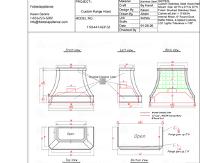 FOBEST Custom Range Hood FSS-441 Custom Link for Brad