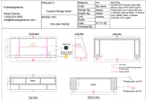 Fobest Custom Range Hood-FSS-284 Zinc Metal Range Hood Custom Link for Amber