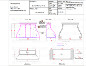 FOBEST Custom Range Hood- FSS-18 Custom Link for Jennifer&Cherry