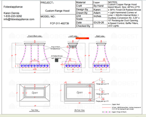 Fobest Custom Range Hood-FCP-311 Custom Link for David