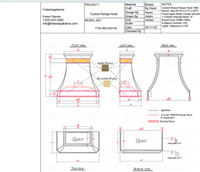 Fobest Custom Range Hood-FSS-493 Custom Link for Karen Bevensee
