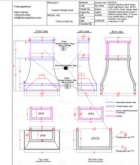 Fobest Custom Range Hood-FSS-415 Custom Link for AVA SONA
