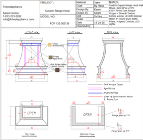 Fobest Custom Metal Range Hood FCP-132 Custom Link for Beth