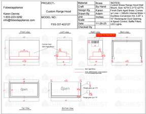 Fobest Custom Metal Range Hood FSS-337 Custom Link for Michele