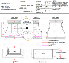 Fobest Custom Range Hood-Custom Link for Becky