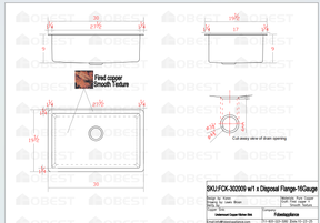 Fobest Custom Metal Range Hood & Copper Sink-Custom Link for Laura Brego