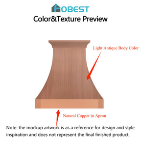 Fobest Custom Range Hood-FCP-35 Copper Metal Range Hood Custom Link for Amanda