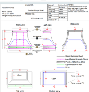 Fobest Custom Range Hood-Custom Link for Preeti