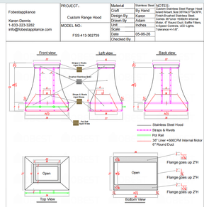 Fobest Custom Range Hood-Custom Link for Tara