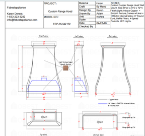 Fobest Custom Range Hood-Custom Link for Anne