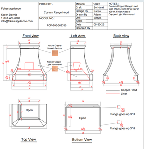 Fobest Custom Range Hood-Custom Link for Katie