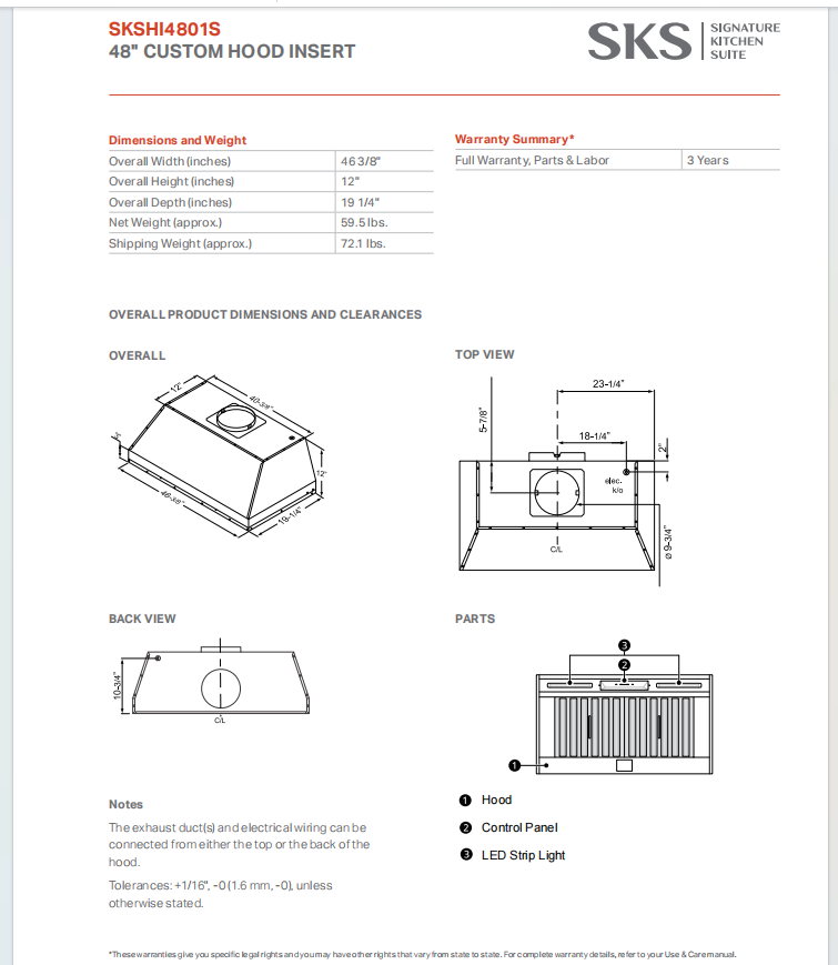Fobest Custom Metal Range Hood FSS-405 - Custom Link for Maleah Schilling