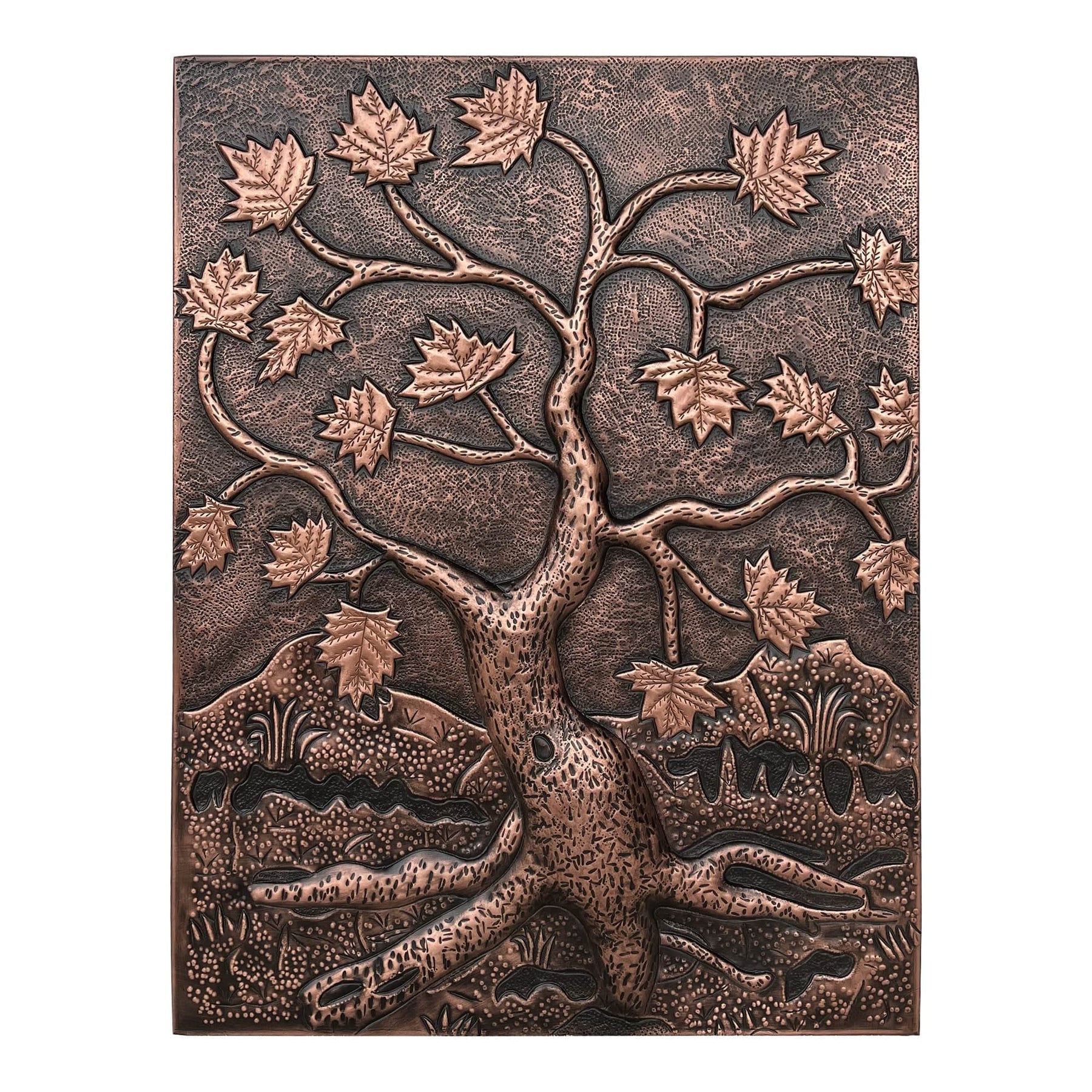 Fobest Handmade Copper Backsplash Kitchen Backsplash Wall Art Tree Design-BK1