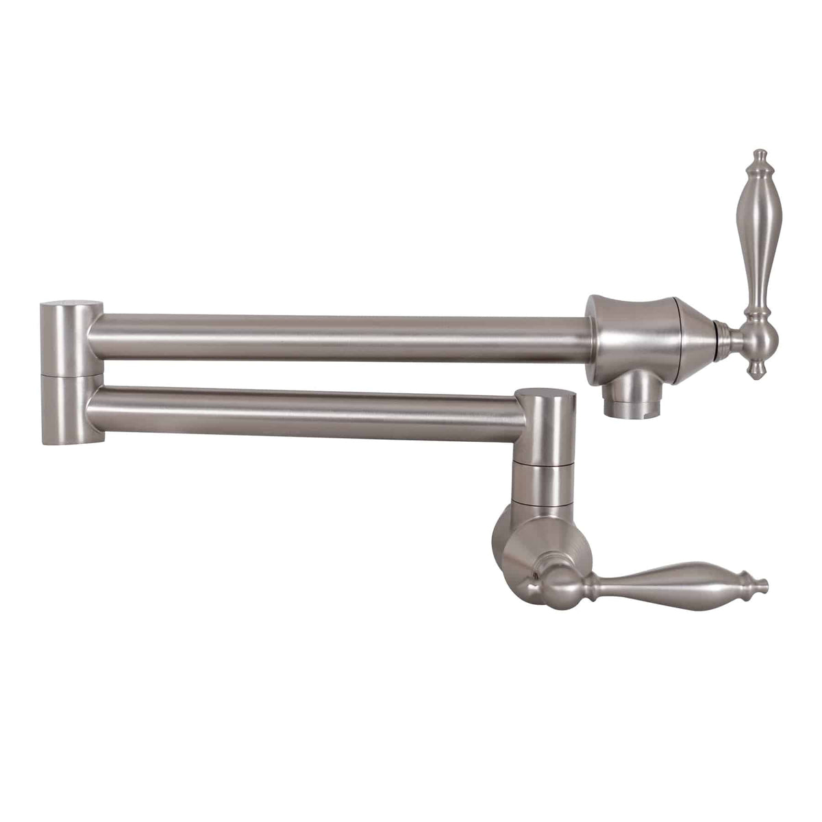 Fobest Wall Mount Two Handles Brushed Nickel Pot Filler Faucet