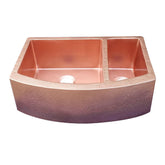 Fobest Double Bowl Natural Copper Kitchen Sink FCK-3 - Copper Sink-Fobest Appliance